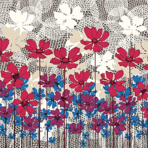 Pembe Kır Çiçekleri duvar kağıdı PİX15C