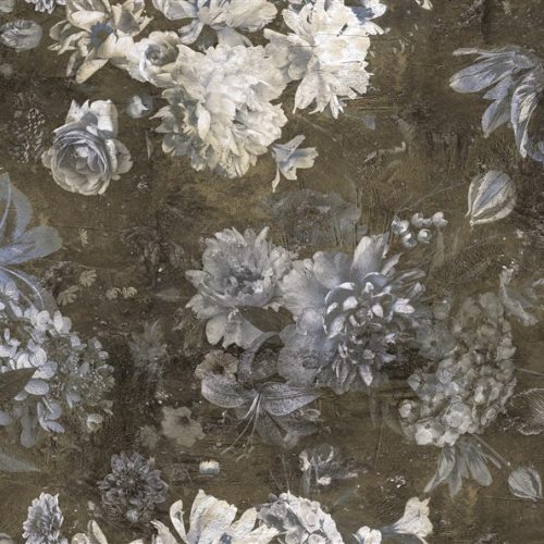 Mavi Beyaz Çiçek Duvar Kağıdı PİX19B