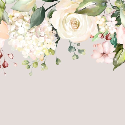 Mavi Gül Buketi Duvar Kağıdı W6603A