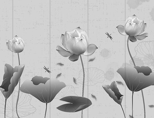 Gri Çiçekli Duvar Kağıdı W6629