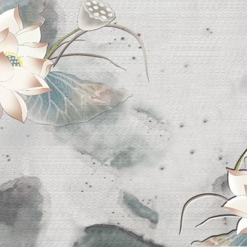 Gri Çiçek Duvar Kağıdı W6632