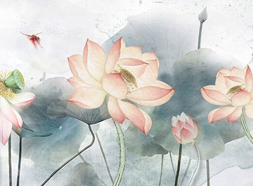 Pembe Çiçek Duvar Kağıdı W6633