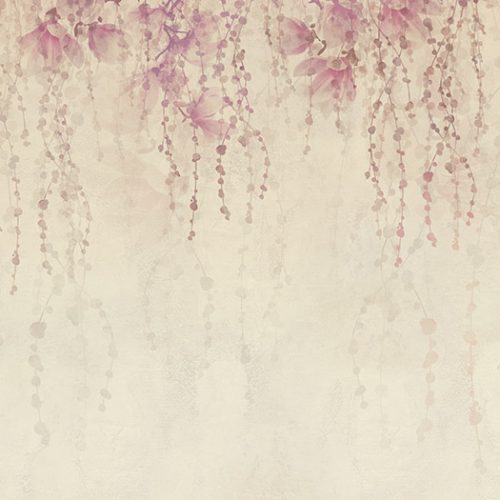Pembe Suluboya Çiçekli Duvar Kağıdı W6678